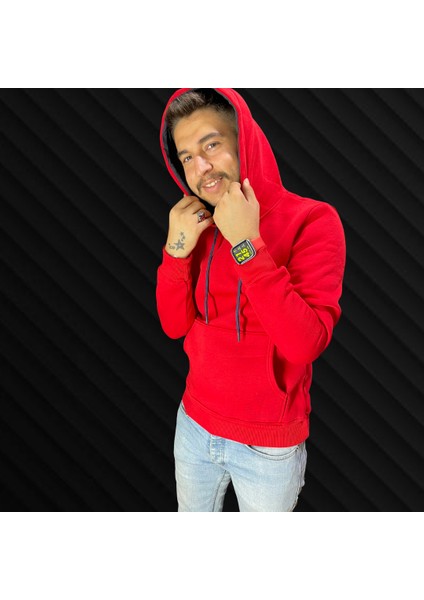 3 Iplik Şardonlu Kapüşonlu Kanguru Cepli Sweatshirt modelleri