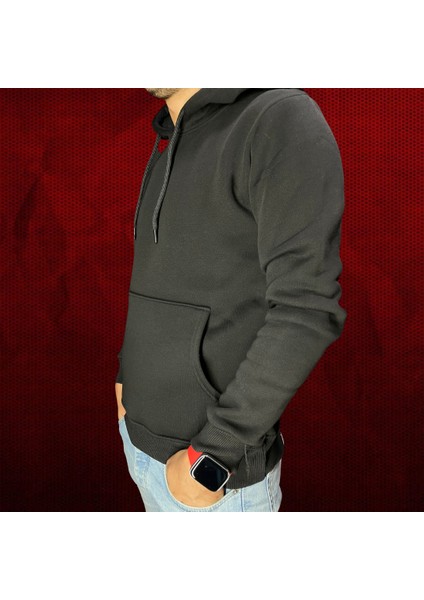 3 Iplik Şardonlu Kapüşonlu Kanguru Cepli Sweatshirt modelleri