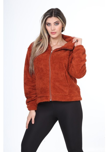 Kadın Wellsoft Yumuşak Fermuarlı Peluş Mont