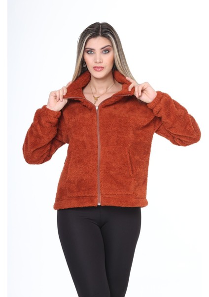 Kadın Wellsoft Yumuşak Fermuarlı Peluş Mont indirimleri