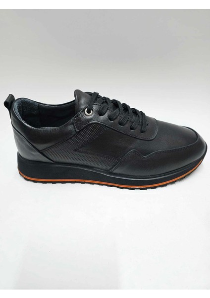 Hakiki Deri Bağcıklı Hafif Siyah Erkek Ayakkabı C-4112014RW