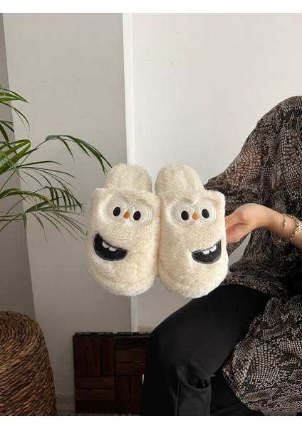 Erkek , Kadın Ev Terliği Gülen Komik Yüz Sessiz Tabanlı Peluş Pofuduk Ev Terliği Çeyiz Bohça Terliği fiyatları