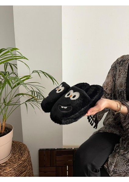 Erkek , Kadın Ev Terliği Gülen Komik Yüz Sessiz Tabanlı Peluş Pofuduk Ev Terliği Çeyiz Bohça Terliği fiyatları