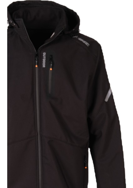 02 Erkek Mont Softshell Siyah