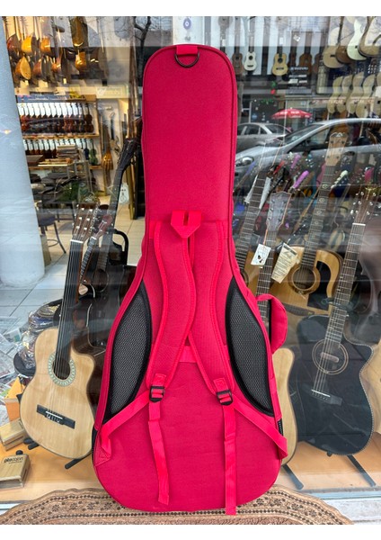 Kırmızı Gitar Kılıfı Kalın Soft Case