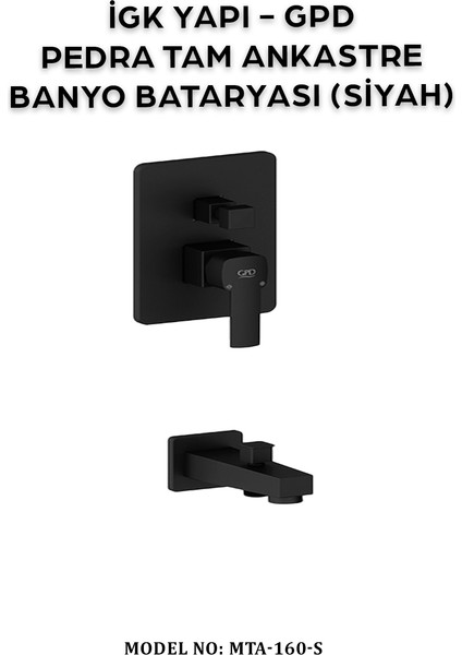 MTA160-S Pedra Tam Ankastre Banyo Bataryası (Siyah) fiyatları