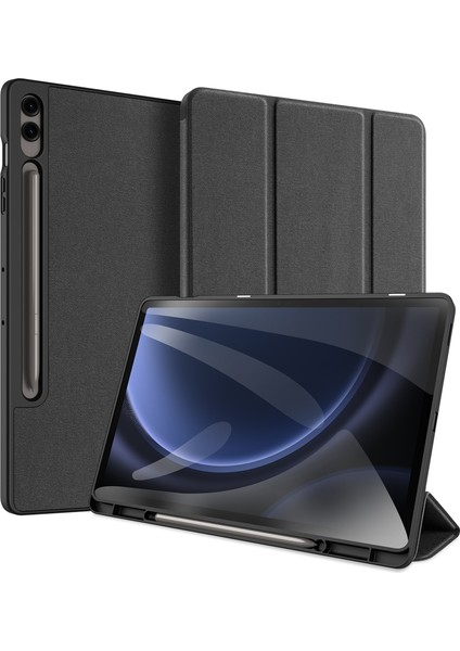 Samsung Galaxy Tab S9 Fe Üç Katlı Stand Deri Iş Akıllı Tablet Kılıfı (Yurt Dışından)