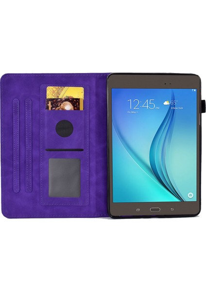 Samsung Galaxy Tab A 8.0 SM T350 (2015) Tam Koruma Destekli Stand Kart Yuvaları Baskı Desenli Deri Tablet Kılıfı (Yurt Dışından)