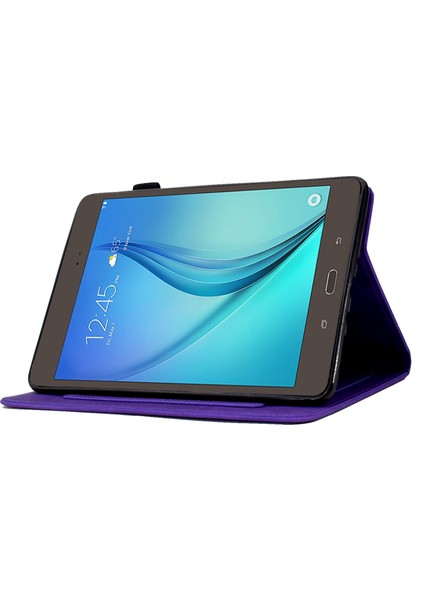 Samsung Galaxy Tab A 8.0 SM T350 (2015) Tam Koruma Destekli Stand Kart Yuvaları Baskı Desenli Deri Tablet Kılıfı (Yurt Dışından)