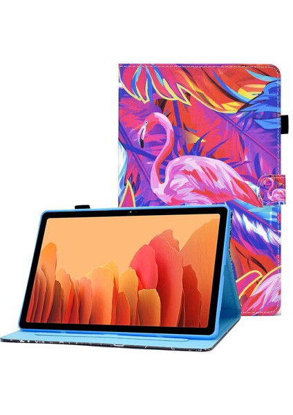Samsung Galaxy Tab A7 10.4 (2020 2022) T500 T505 Dikiş Desen Baskı Kart Tutucu Standı Kuş Tablet Kılıfı (Yurt Dışından)