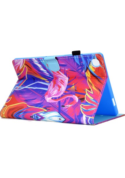 Samsung Galaxy Tab A7 10.4 (2020 2022) T500 T505 Dikiş Desen Baskı Kart Tutucu Standı Kuş Tablet Kılıfı (Yurt Dışından)