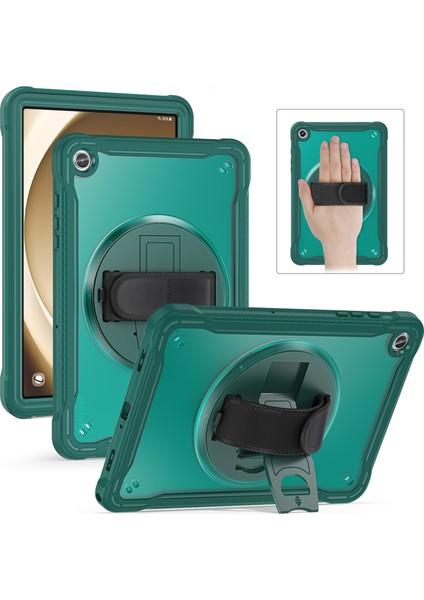 Samsung Galaxy Tab A9 Pc Tpu Döner El Kayışı Gece Yarısı Tablet Kılıfı (Yurt Dışından)