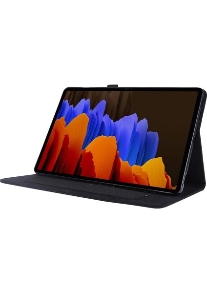 Kumaş Doku Kart Yuvaları Samsung Galaxy Tab S7 T870 S8 Deri Koruyucu Standı Tablet Kılıfı (Yurt Dışından)