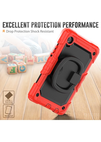 Samsung Galaxy Tab A7 Lite Düşmeye Dayanıklı 360 Derece Dönen Tekme Standı Pc Omuz Askılı Silikon Tablet Kılıfı (Yurt Dışından) fırsatları