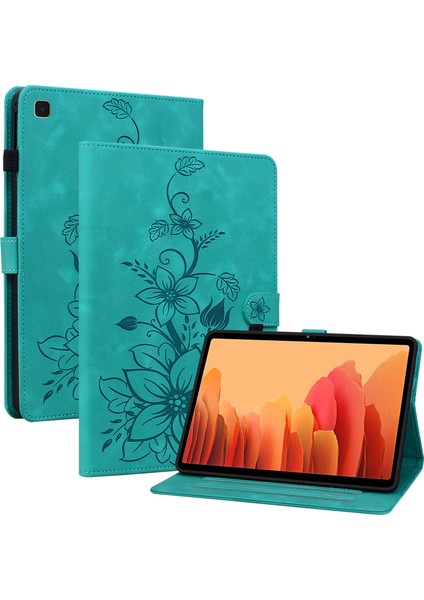 Samsung Galaxy Tab A7 10.4 (2020) TAB A7 10.4 (2022) Stand Zambak Çiçeği Deri Koruyucu Tablet Kılıfı (Yurt Dışından)