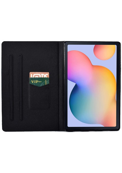 Samsung Galaxy Tab S6 Lite (2024 2022 2020) SM P610 615 Desenli Baskılı Yaprak Deri Flip Tablet Kılıfı (Yurt Dışından)