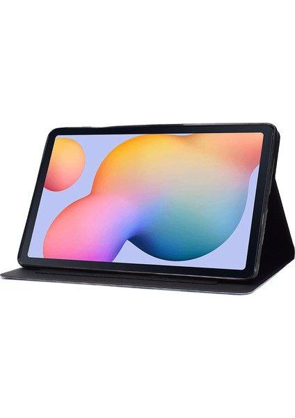 Samsung Galaxy Tab S6 Lite (2024 2022 (2020) Pu Deri Kitap Folyosu Desen Baskı Standı Melek Kedi Tablet Kılıfı (Yurt Dışından)