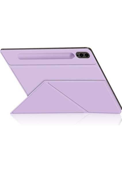 Samsung Galaxy Tab S9 Fe Manyetik Pu Deri Pc Çizilmez V Katlama Standı Tablet Kılıfı (Yurt Dışından)