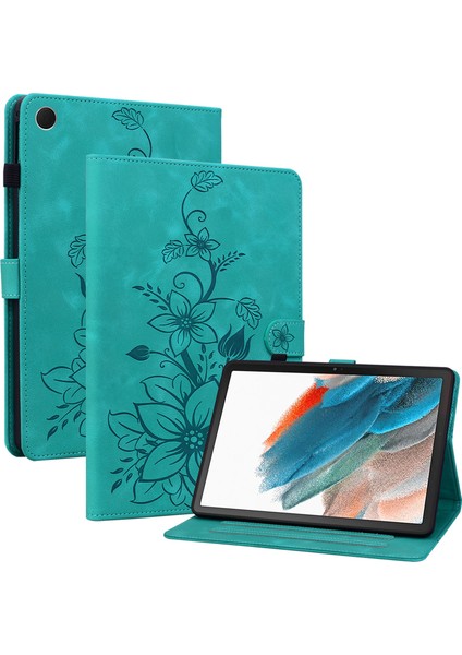 Samsung Galaxy Tab A8 10.5 (2021) Çizilmez Baskı Pu Deri Flip Kart Yuvaları Tablet Kılıfı (Yurt Dışından)