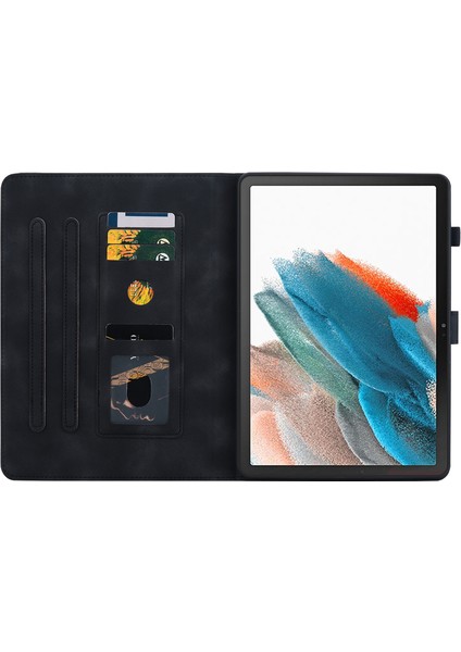 Samsung Galaxy Tab A8 10.5 (2021) Çizilmez Baskı Pu Deri Kart Yuvalı Flip Tablet Kılıfı (Yurt Dışından)