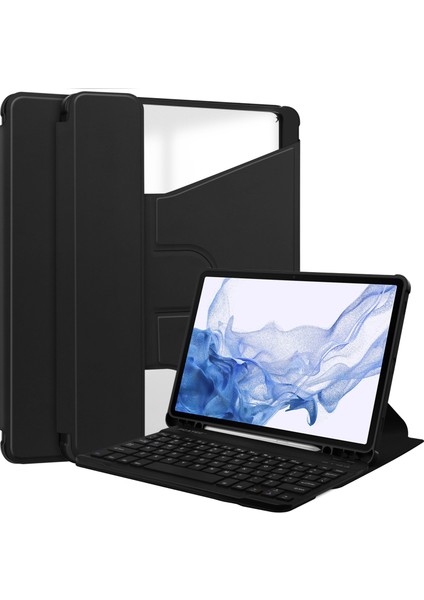 Samsung Galaxy Tab S9 360 Derece Dönen Standlı Pu Deri Akrilik (Klavyesiz) Tablet Kılıfı (Yurt Dışından)