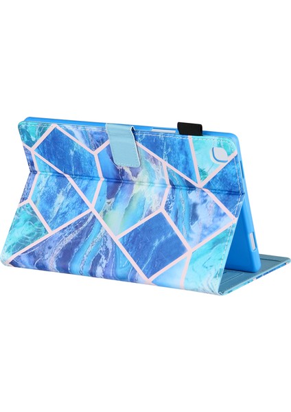 Samsung Galaxy Tab A8 10.5 (2021) SM X200 X205 A8 10.5 (2022) Mermer Desenli Desen Baskı Kart Tutucu Tablet Kılıfı (Yurt Dışından)