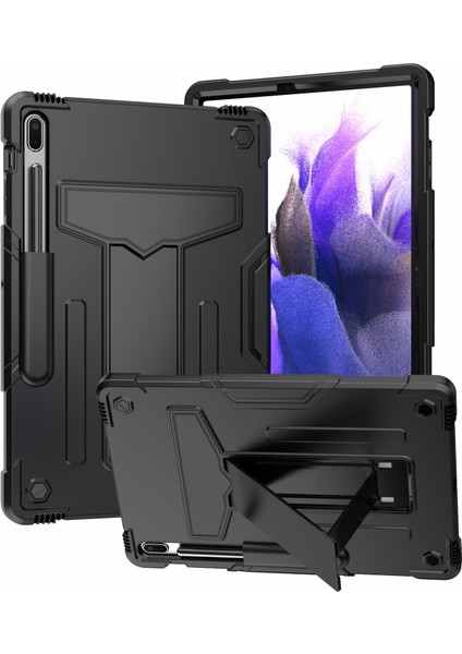 Katlanabilir T Şekilli Tekme Standı Pc Silikon Koruyucu Samsung Galaxy Tab S7 Fe Tablet Kılıfı (Yurt Dışından)