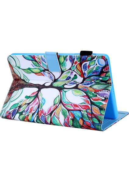 Desen Baskı Pu Deri Kart Tutucu Standı Samsung Galaxy Tab A 10.1 (2019) SM T510 SM T515 Ağacı Tablet Kılıfı (Yurt Dışından)