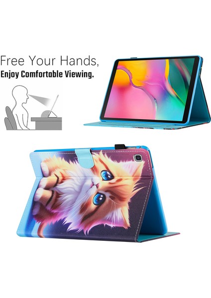 Samsung Galaxy Tab S6 Lite (2024 2022 (2020) SM P610 P615 Deri Kart Yuvaları Standı Cat Tablet Kılıfı (Yurt Dışından)