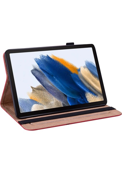 Samsung Galaxy Tab A9 Pu Deri Çizgi Baskılı Kart Yuvalı Tablet Kılıfı (Yurt Dışından)