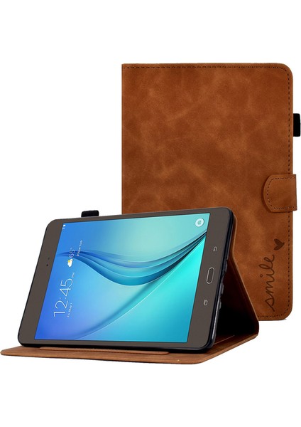 Samsung Galaxy Tab A 8.0 SM T350 (2015) Tam Koruma Destekli Stand Kartı Yuvaları Baskılı Desenli Deri Tablet Kılıfı (Yurt Dışından)