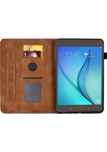 Samsung Galaxy Tab A 8.0 SM T350 (2015) Tam Koruma Destekli Stand Kartı Yuvaları Baskılı Desenli Deri Tablet Kılıfı (Yurt Dışından)