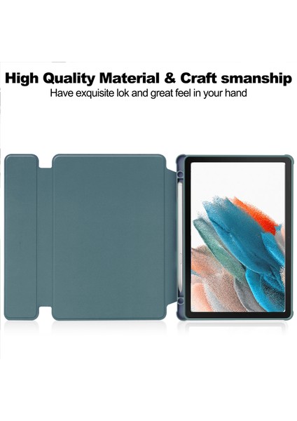 Samsung Galaxy Tab A9 360 Derece Dönen Stand Pu Akrilik (Klavyesiz) Tablet Kılıfı (Yurt Dışından)