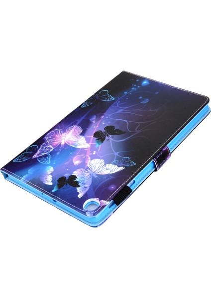 Desen Baskılı Çok Açılı Standlı Kart Tutucu Deri Samsung Galaxy Tab A 10.1 (2019) SM T510 SM T515 Tablet Kılıfı (Yurt Dışından)