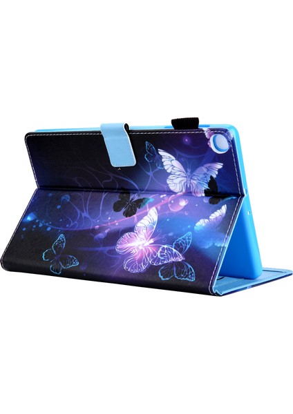 Desen Baskılı Çok Açılı Standlı Kart Tutucu Deri Samsung Galaxy Tab A 10.1 (2019) SM T510 SM T515 Tablet Kılıfı (Yurt Dışından)