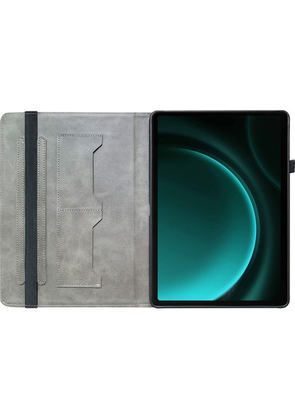 Samsung Galaxy Tab S9 Fe Çevirme Kart Tutucu Koruyucu Desen Baskı Şakayık Tablet Kılıfı (Yurt Dışından) modelleri
