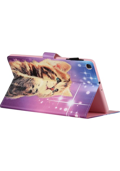 Desen Baskı Kartı Tutucu Standı Tpu Pu Deri Samsung Galaxy Tab A7 10.4 (2020 2022) T500 CAT Tablet Kılıfı (Yurt Dışından)