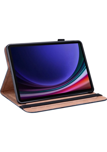 Samsung Galaxy Tab S9 s9 Fe Pu Standı Hattı Kart Yuvaları Baskılı Koruyucu Tablet Kılıfı (Yurt Dışından)