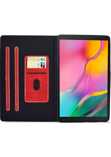 Samsung Galaxy Tab A 10.1 (2019) T510 T515 Sığır Derisi Doku Pu Deri Kart Tutucu Katlanabilir Stand Tablet Kılıfı (Yurt Dışından) fiyatları