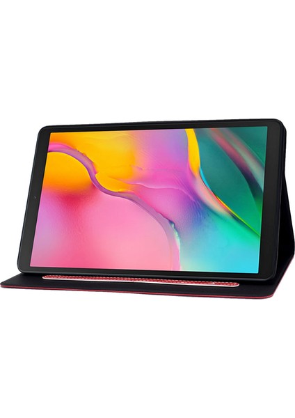 Samsung Galaxy Tab A 10.1 (2019) T510 T515 Sığır Derisi Doku Pu Deri Kart Tutucu Katlanabilir Stand Tablet Kılıfı (Yurt Dışından) modelleri