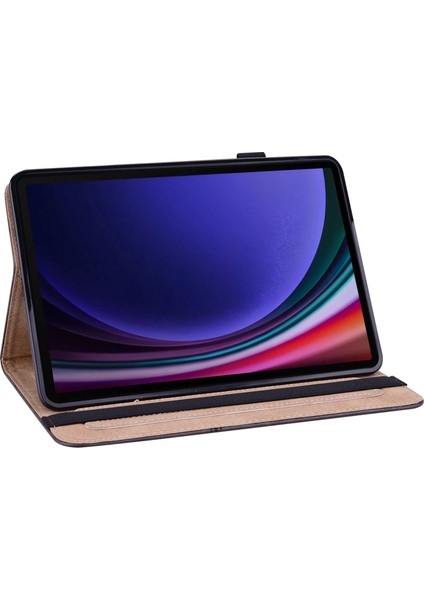 Samsung Galaxy Tab S9 s9 Fe Pu Standı Hattı Kart Yuvaları Baskılı Koruyucu Tablet Kılıfı (Yurt Dışından)