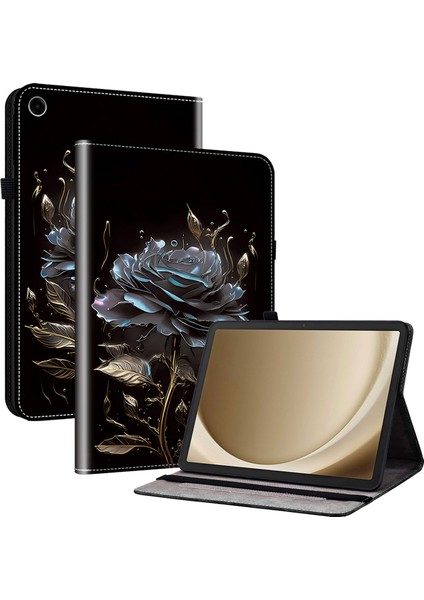 Standlı Samsung Galaxy Tab A9 Desen Baskı Pu Deri Tablet Kılıfı (Yurt Dışından)
