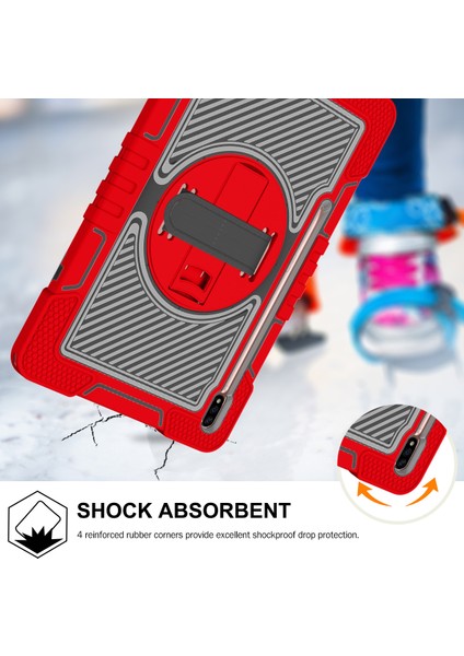 Samsung Galaxy Tab S7 s8 Crossbody Omuz Askısı Döner Kickstand Tablet Kılıfı (Yurt Dışından) fırsatları