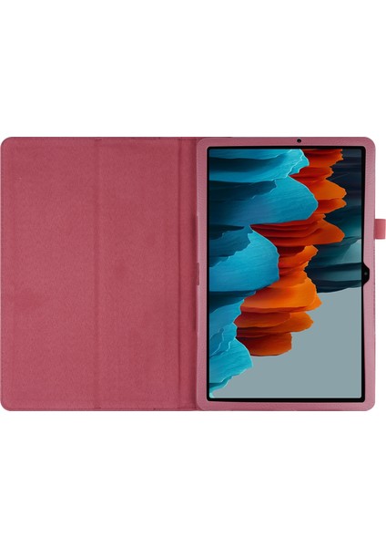 Samsung Galaxy Tab S7 s8 Rose Litchi Deri Standlı Tablet Kılıfı (Yurt Dışından)