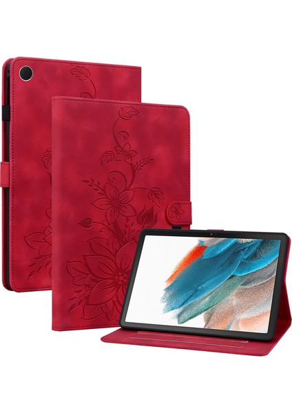 Samsung Galaxy Tab A8 10.5 (2021) Çizilmez Baskı Pu Deri Flip Kart Yuvalı Tablet Kılıfı (Yurt Dışından)