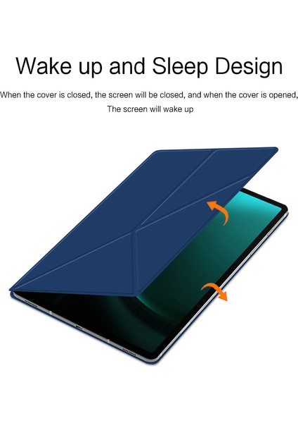 Samsung Galaxy Tab S9 Fe Manyetik Pu Deri Pc Çizilmez V Katlama Standı Tablet Kılıfı (Yurt Dışından)