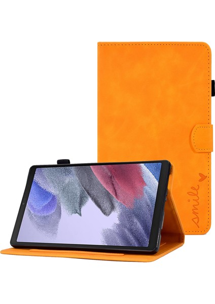 Samsung Galaxy Tab A7 Lite 8.7 Inç Baskılı Düşme Önleyici Deri Koruyucu Folyo Çevirin Standı Kart Yuvaları Tablet Kılıfı (Yurt Dışından)