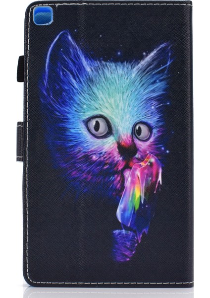 Samsung Galaxy Tab A7 10.4 (2020 2022) T500 LI Kedi Baskı Derisi Kart Tutucu Tablet Kılıfı (Yurt Dışından) modelleri