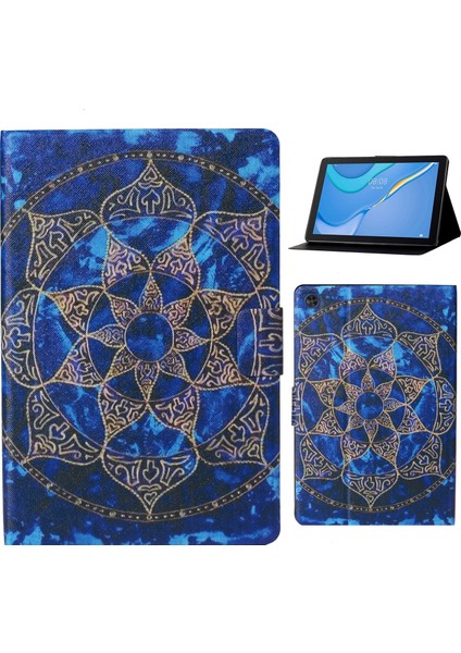 Seashell Digital Darbeye Dayanıklı Tablet Kılıfı Samsung Galaxy Tab A9 + Kılıf Desen Baskı Kartı Yuvaları Tablet Kapağı-Mandala (Yurt Dışından)