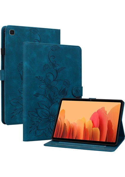 Samsung Galaxy Tab A7 10.4 (2020) TAB A7 10.4 (2022) Stand Zambak Çiçeği Deri Koruyucu Tablet Kılıfı (Yurt Dışından)